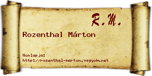 Rozenthal Márton névjegykártya